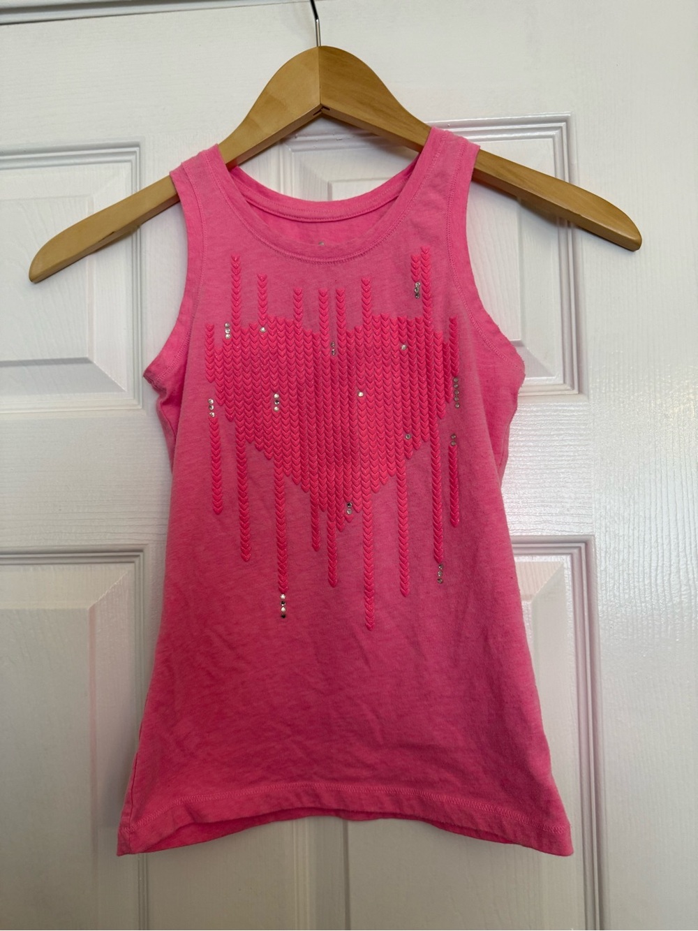 Circo Bright Pink Tank with Sequin Heart Design